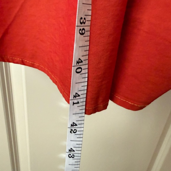 New York & Company Vibrant Red Orange Wrap Dress - Picture 8 of 10